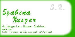 szabina nuszer business card